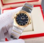 Swiss Quartz Copy Watch Omega Double Eagle Constellation 2-T Blue MOP 27mm